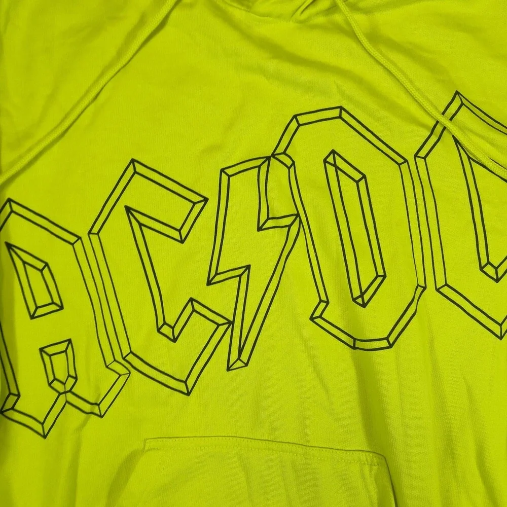 ACDC Hoodie Mens Size L Acid Green Color Classic‎ Rock Pullover Rock Standout